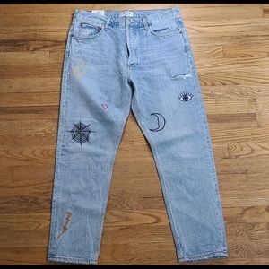 Agolde x Urban Outfitters embroidered Jamie jeans